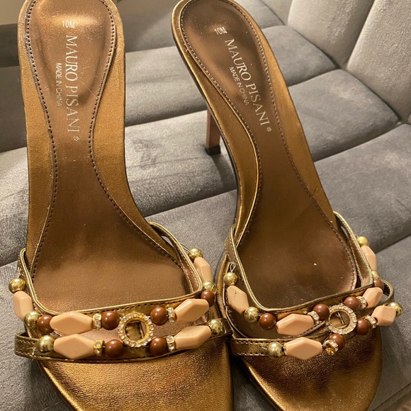 Mauro Pisani Shoes - GOLD & BRONZE HEELS. SIZE 10